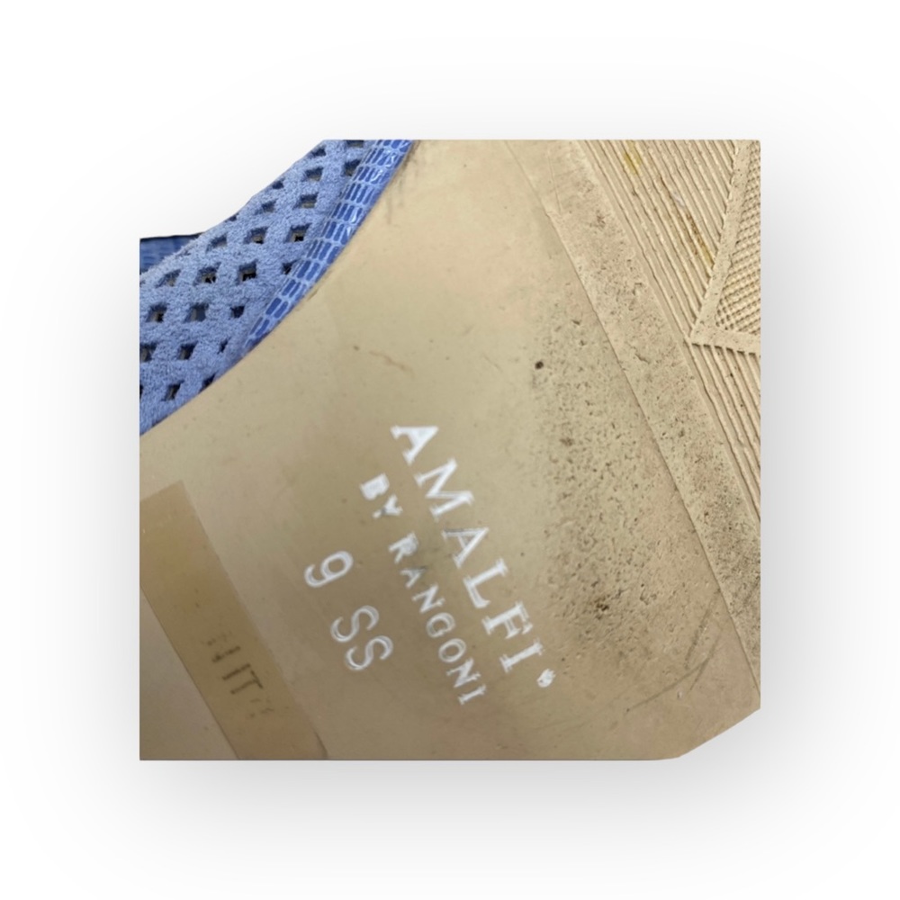 Amalfi by Rangoni ❃ Fabrizia Perforated Suede Moccasin Flats ❃ Chambray Metallic - Picture 13 of 16